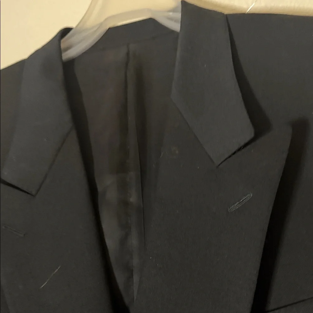 Canali Men's Double-Breasted Black Blazer with Gold Buttons